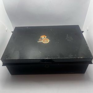 Vintage metal black box with handles
